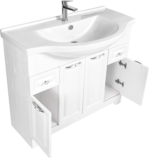 Stella Polare Тумба с раковиной Кармела 100 люкс белое серебро – картинка-7